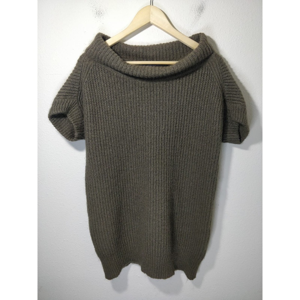 3/$20 Zara Brown Mohair Wool Blend Knit Off Shoulder Sweater Tunic M